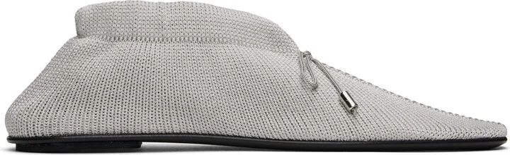 TOTEME Gray 'The Knitted' Ballerina Flats