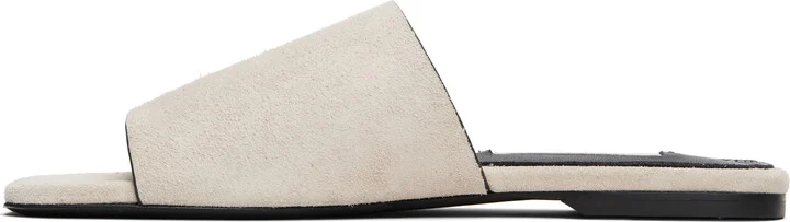TOTEME Gray Velour-Leather Bandeau Sandals - Image 3