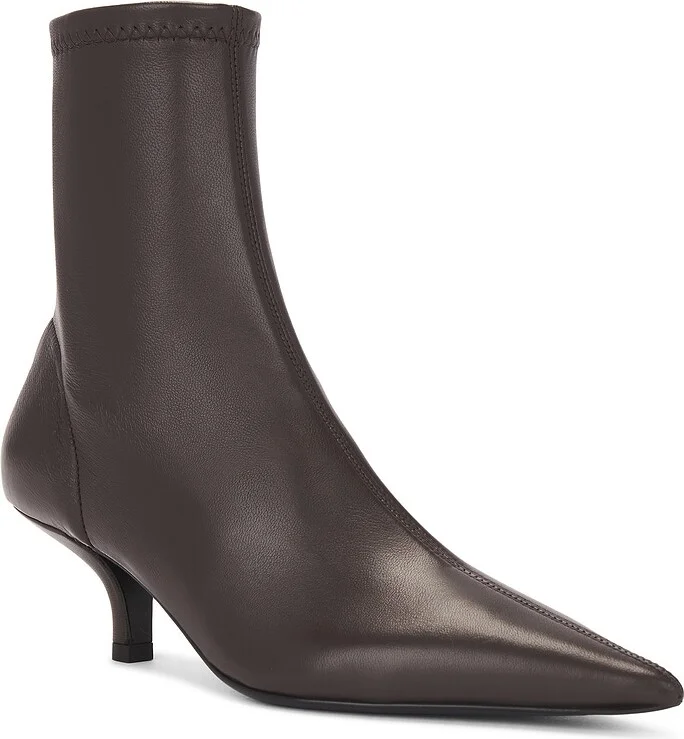 Toteme Heeled Sock Boot in Chocolate - Image 2