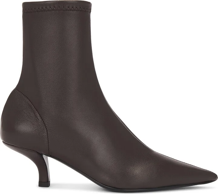 Toteme Heeled Sock Boot in Chocolate