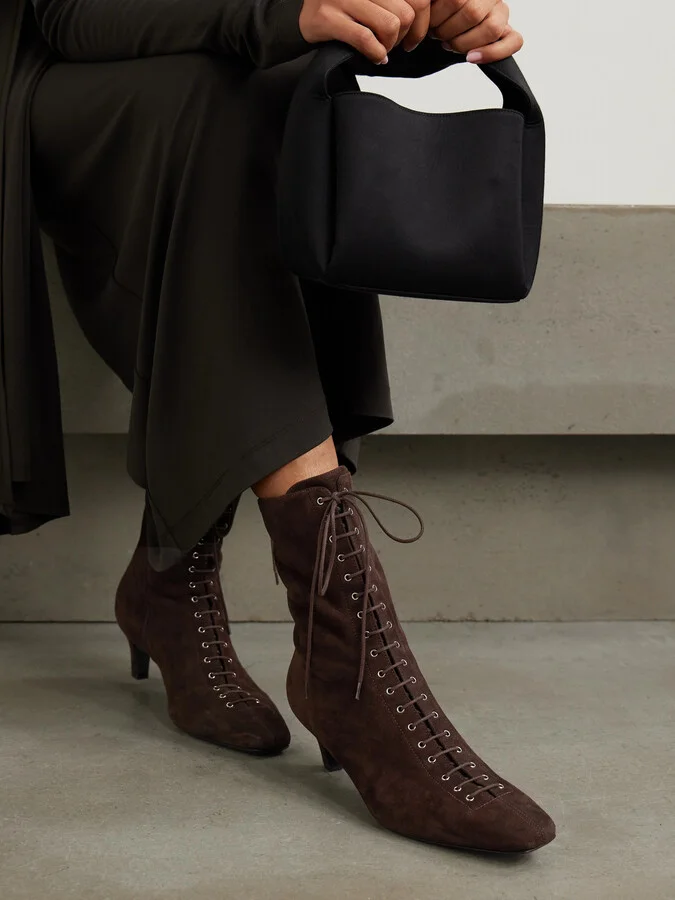 TOTEME - Lace-up Suede Boots - Brown - Image 2