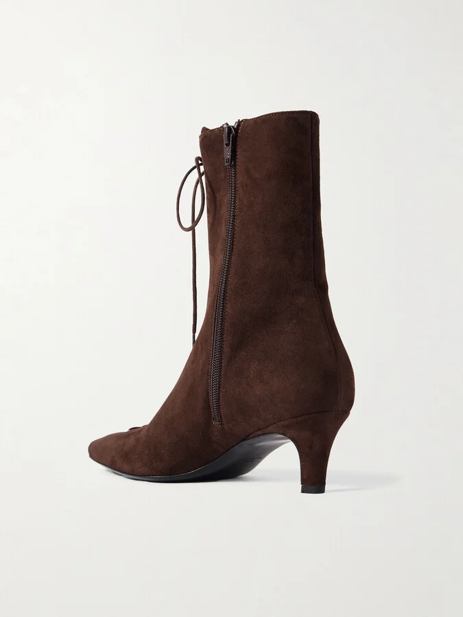 TOTEME - Lace-up Suede Boots - Brown - Image 3