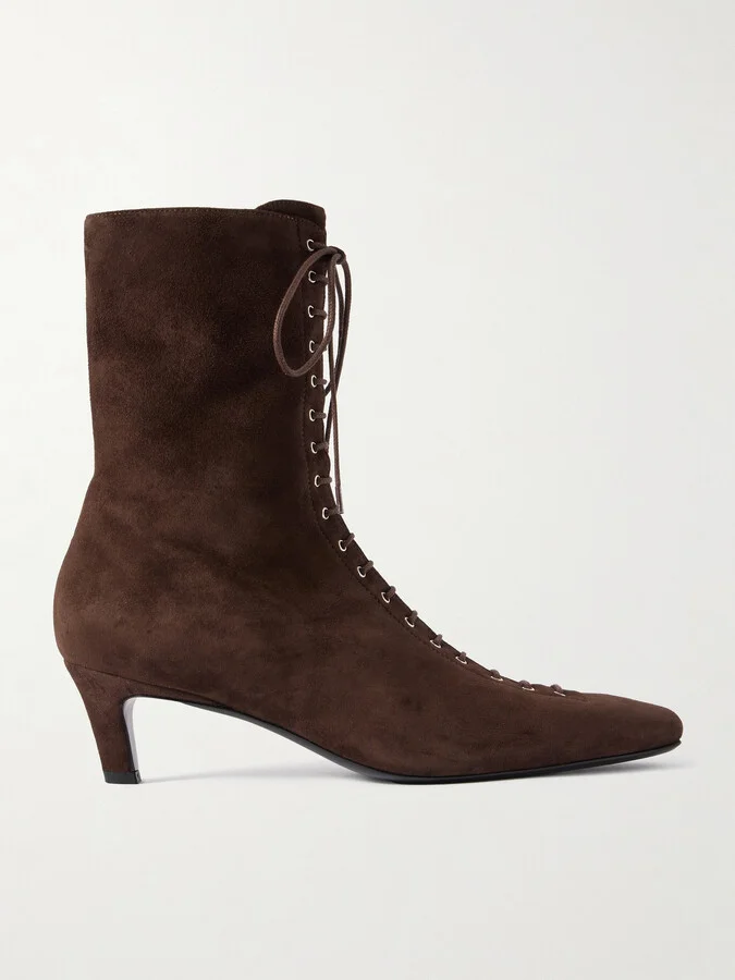 TOTEME - Lace-up Suede Boots - Brown