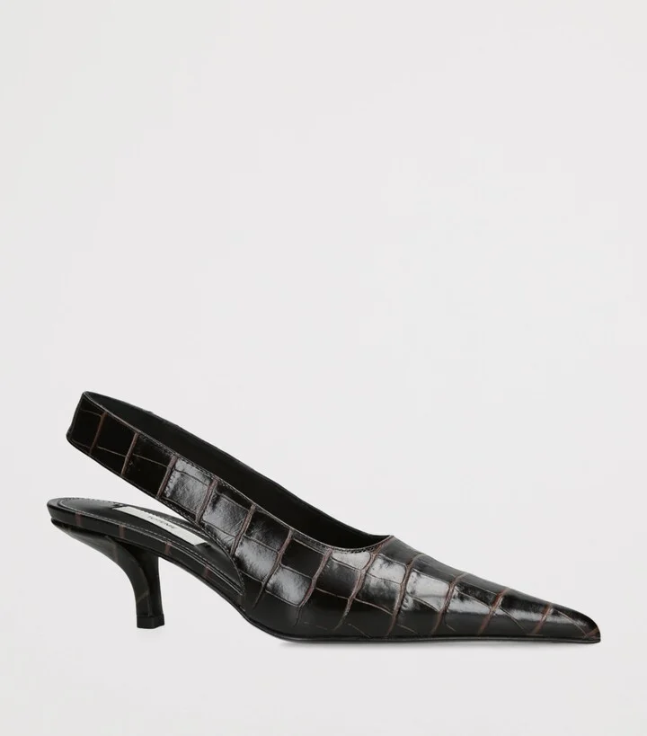 Totême Leather Classic Slingback Heels 55 - Image 3