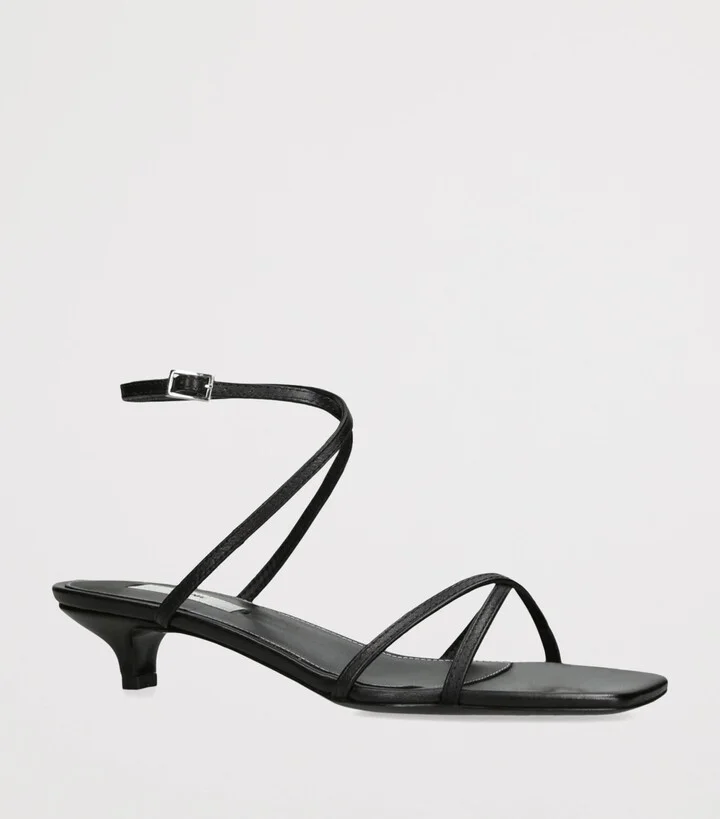 Totême Leather Crossover Heeled Sandals 35 - Image 3
