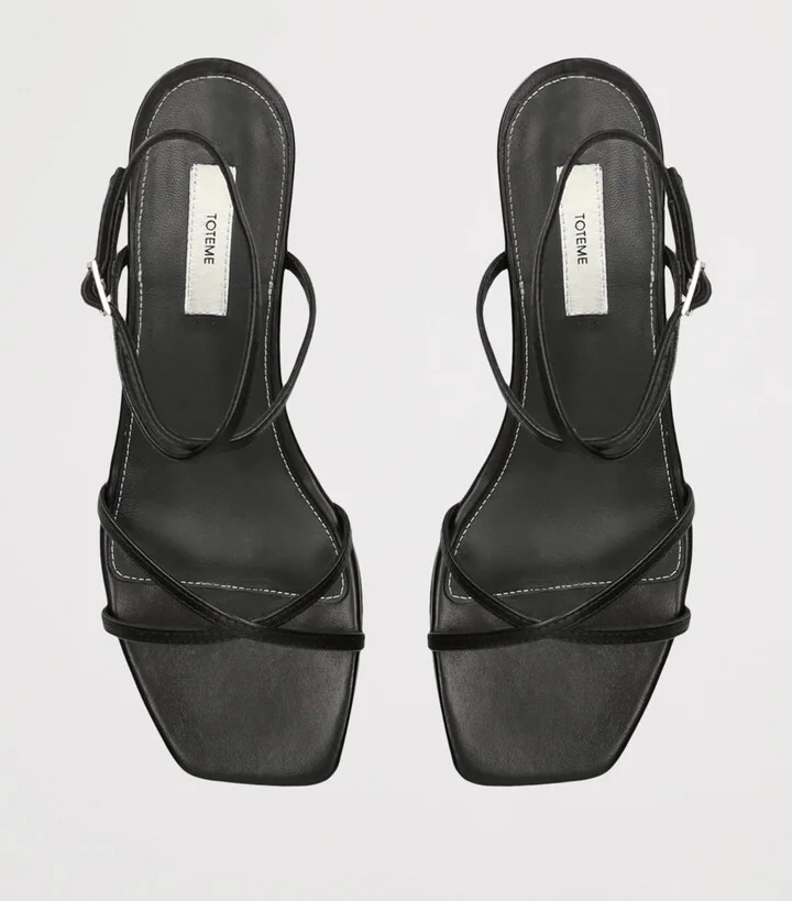 Totême Leather Crossover Heeled Sandals 35 - Image 4