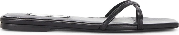 Toteme Leather Crossover Slide in Black