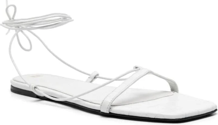 TOTEME Leather Flat Sandals - Image 2