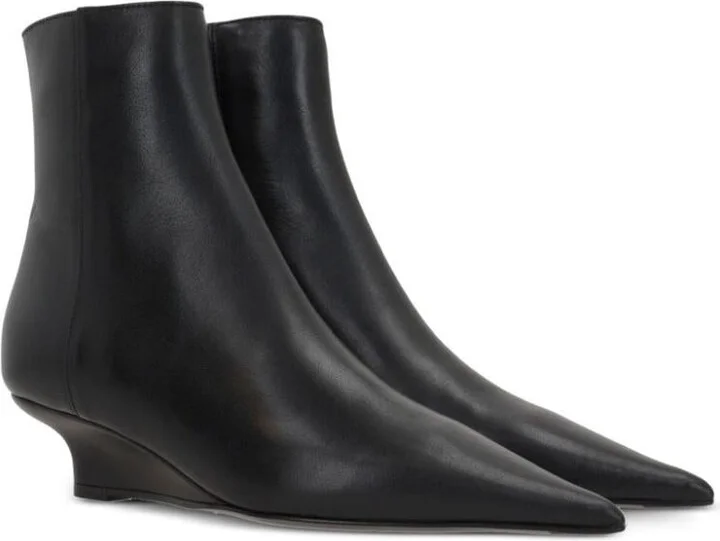 TOTEME Leather Heel Boots - Image 4