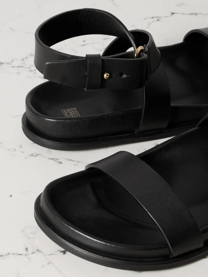 TOTEME - Leather Sandals - Black - Image 4