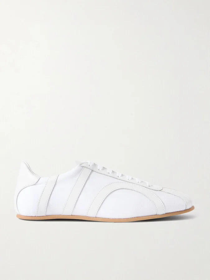 TOTEME - Leather-trimmed Cotton-canvas Sneakers - White