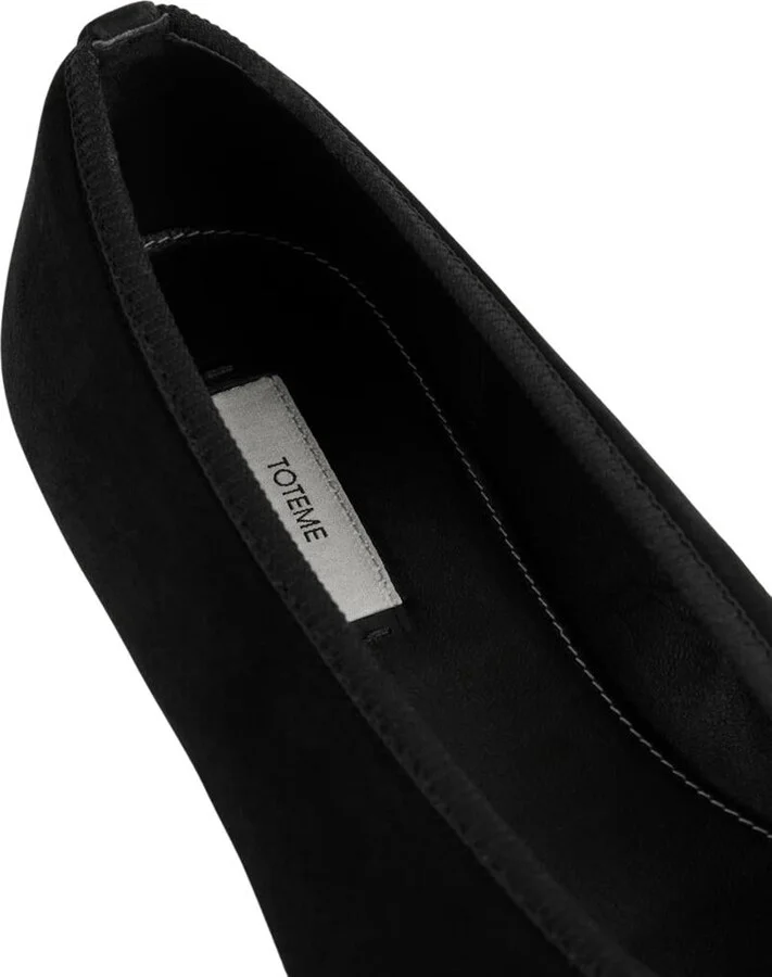 TOTEME Minimalist Black Suede Ballet Flats - Image 3