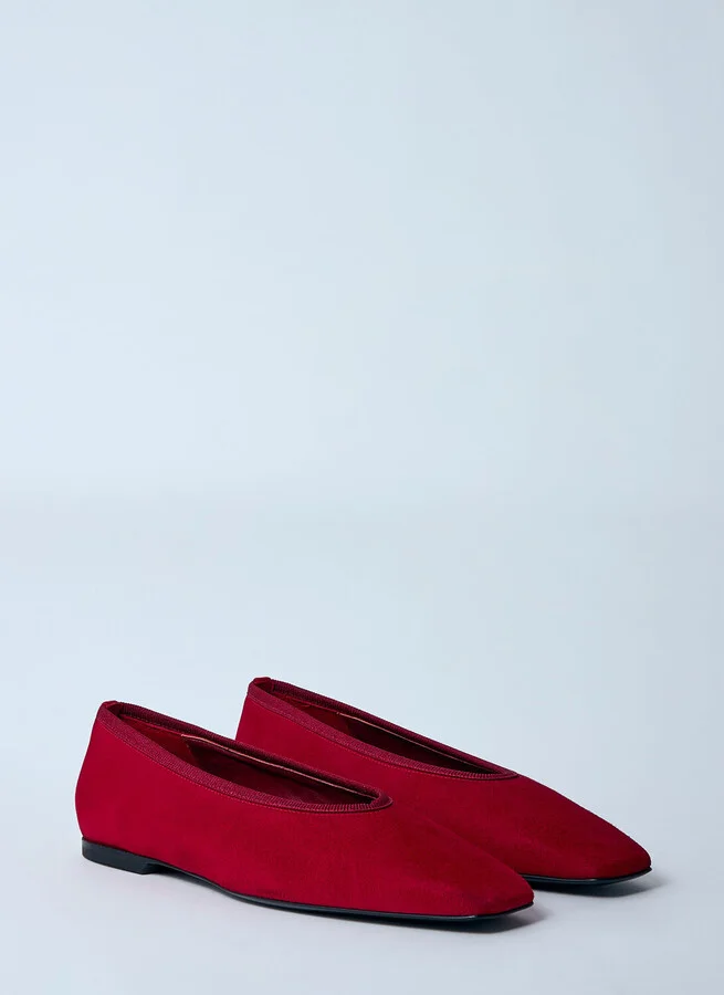 TOTEME Minimalist Suede Ballerina Flats - Woman Flats Red Eu - 36 - Image 2
