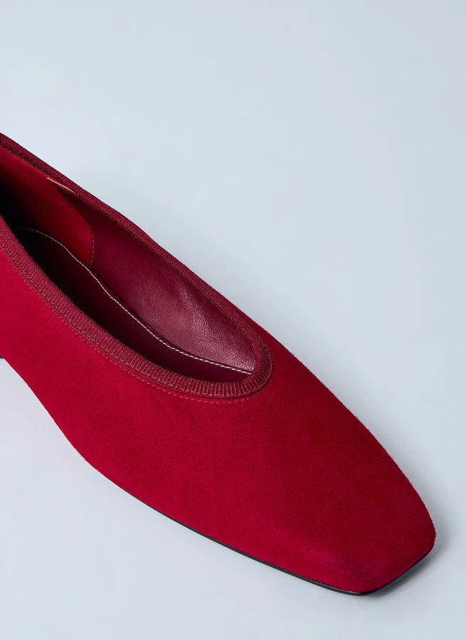 TOTEME Minimalist Suede Ballerina Flats - Woman Flats Red Eu - 36 - Image 3