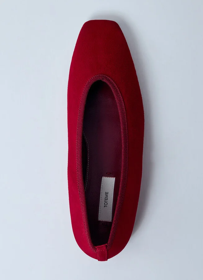 TOTEME Minimalist Suede Ballerina Flats - Woman Flats Red Eu - 36 - Image 6