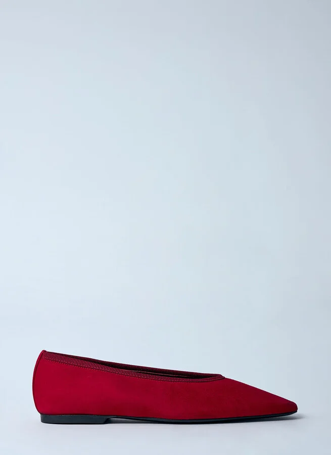 TOTEME Minimalist Suede Ballerina Flats - Woman Flats Red Eu - 36