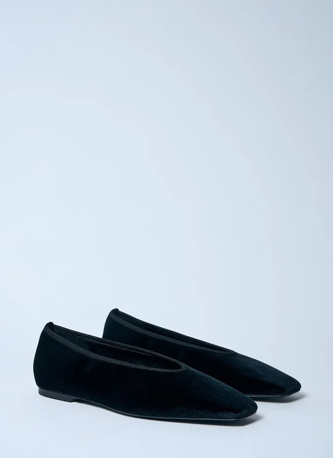 TOTEME Minimalist Velvet Ballerina Flats - Woman Flats Black Eu - 39 - Image 2