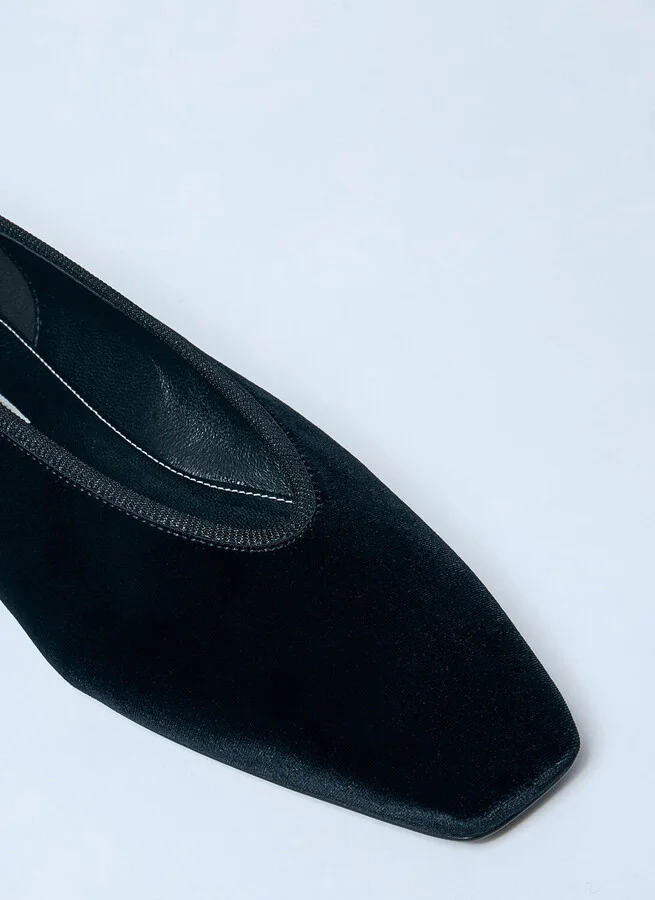 TOTEME Minimalist Velvet Ballerina Flats - Woman Flats Black Eu - 39 - Image 3