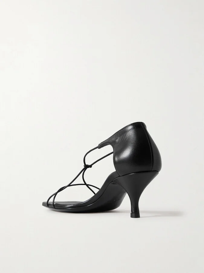 TOTEME - + Net Sustain Knot Leather Sandals - Black - Image 3
