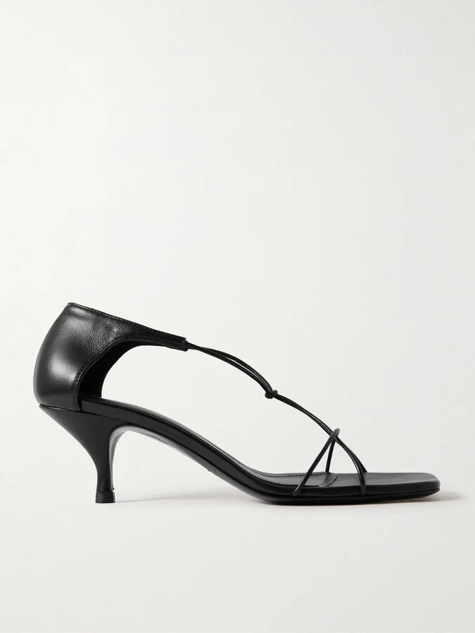 TOTEME - + Net Sustain Knot Leather Sandals - Black