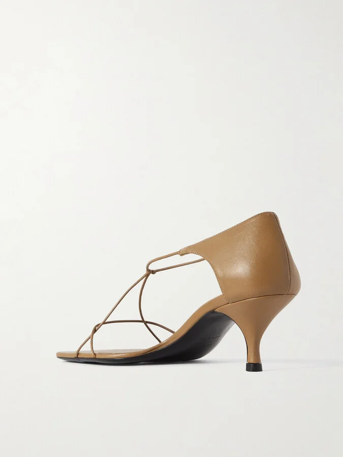 TOTEME - + Net Sustain Knot Leather Sandals - Neutrals - Image 3