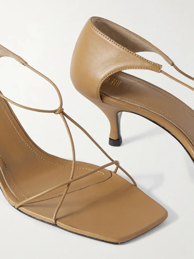TOTEME - + Net Sustain Knot Leather Sandals - Neutrals - Image 4