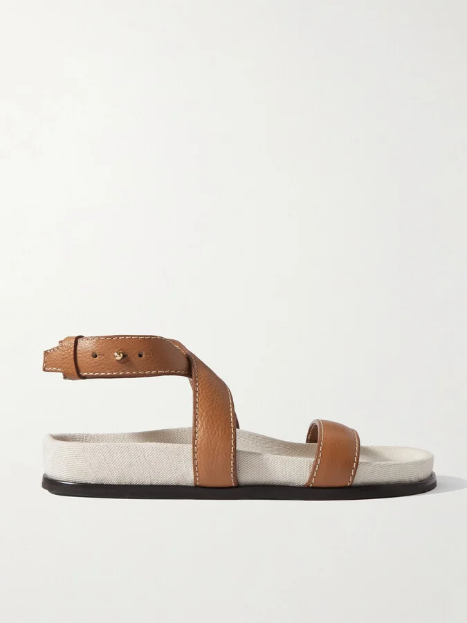 TOTEME - + Net Sustain Leather Sandals - Brown