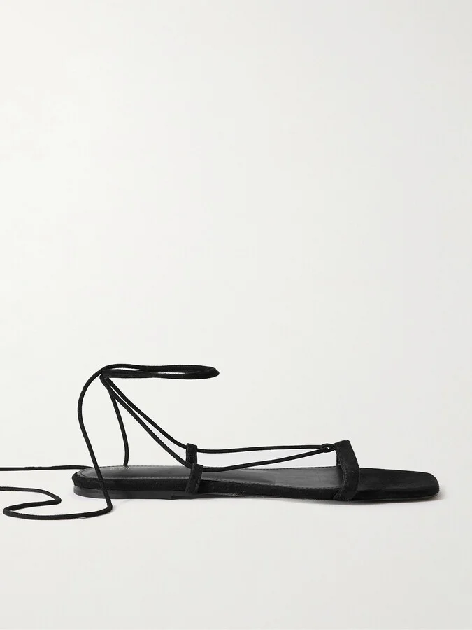 TOTEME - + Net Sustain Suede Lace-up Sandals - Black
