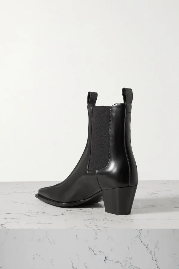 TOTEME - + Net Sustain The City Leather Ankle Boots - Black - Image 3