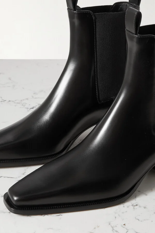 TOTEME - + Net Sustain The City Leather Ankle Boots - Black - Image 4