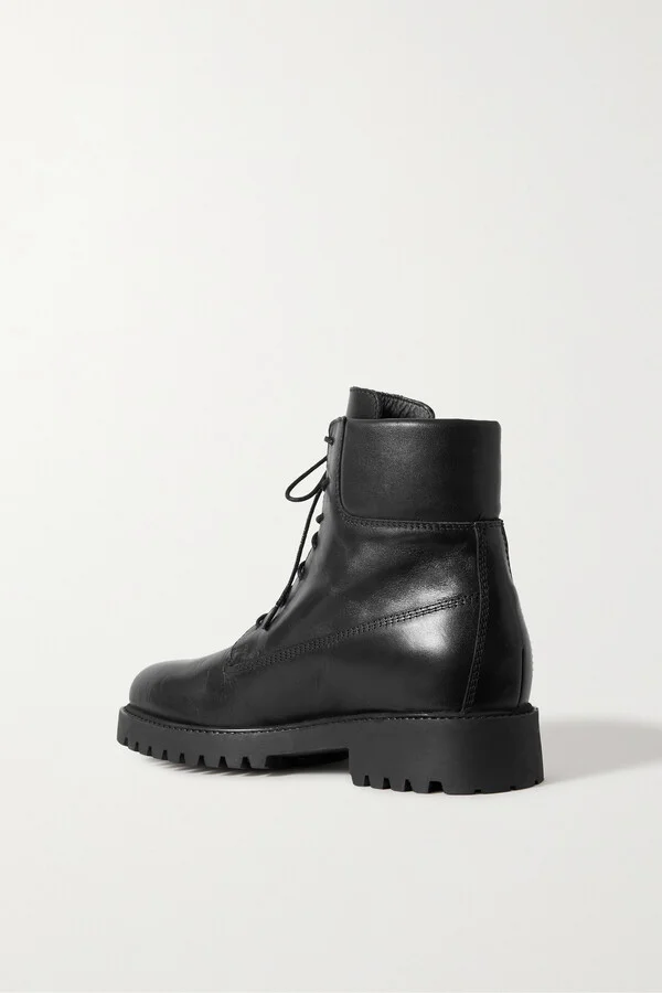 TOTEME - + Net Sustain The Husky Lace-up Leather Boots - Black - Image 3