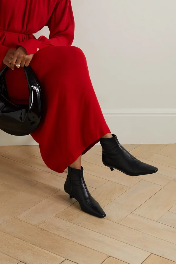 TOTEME - + Net Sustain The Slim Leather Ankle Boots - Black - Image 2