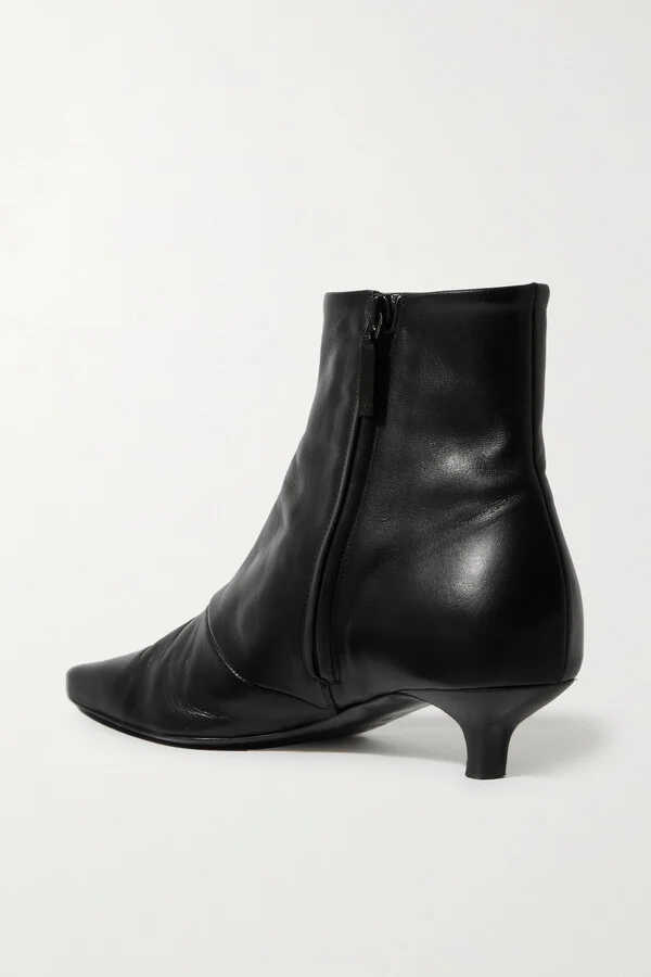 TOTEME - + Net Sustain The Slim Leather Ankle Boots - Black - Image 3