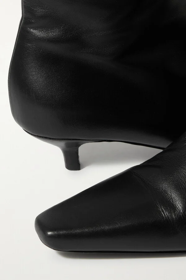 TOTEME - + Net Sustain The Slim Leather Ankle Boots - Black - Image 4