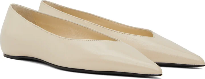 TOTEME Off-White 'The Asymmetric' Ballerina Flats - Image 4