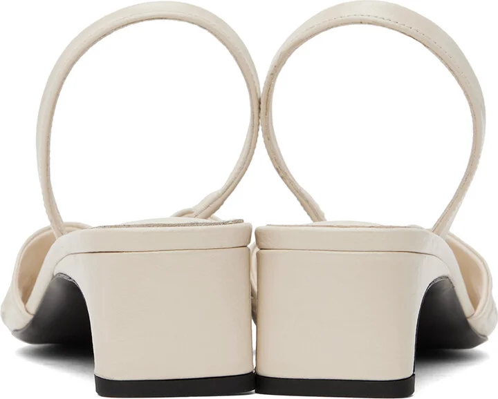 TOTEME Off-White 'The Gathered Scoop' Heeled Sandals - Image 2