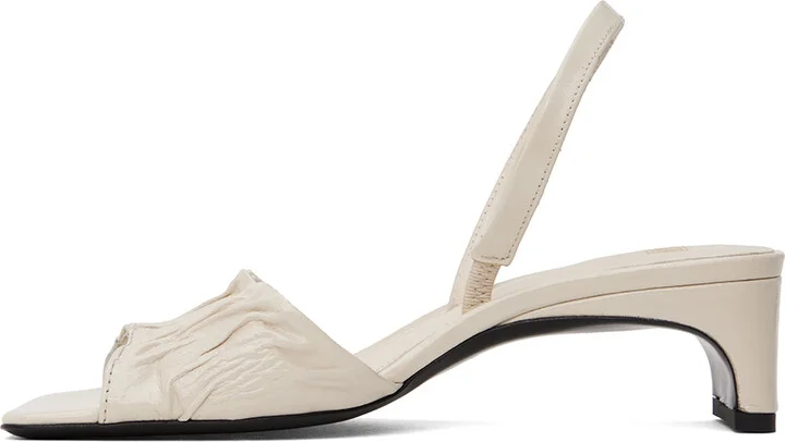 TOTEME Off-White 'The Gathered Scoop' Heeled Sandals - Image 3