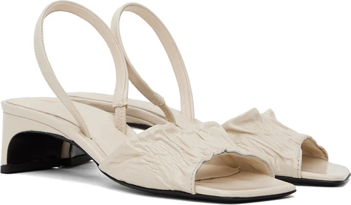 TOTEME Off-White 'The Gathered Scoop' Heeled Sandals - Image 4