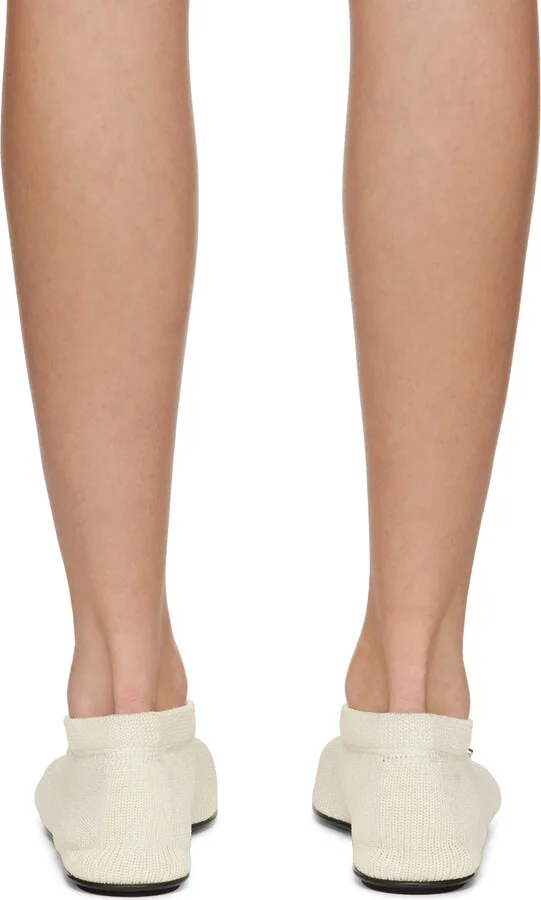 TOTEME Off-White 'The Knitted' Ballerina Flats - Image 2