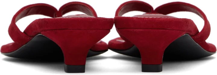 TOTEME Red Suede Heeled Flip-Flops - Image 2