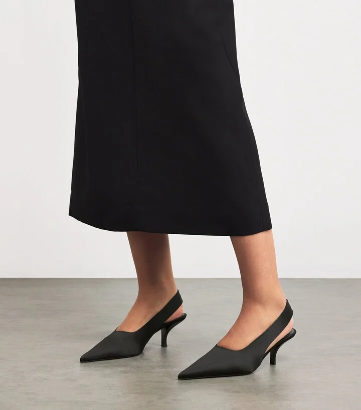 Totême Satin Classic Slingback Pumps 55 - Image 2
