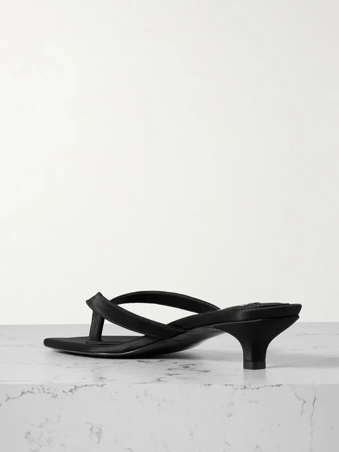 TOTEME - Satin Sandals - Black - Image 3