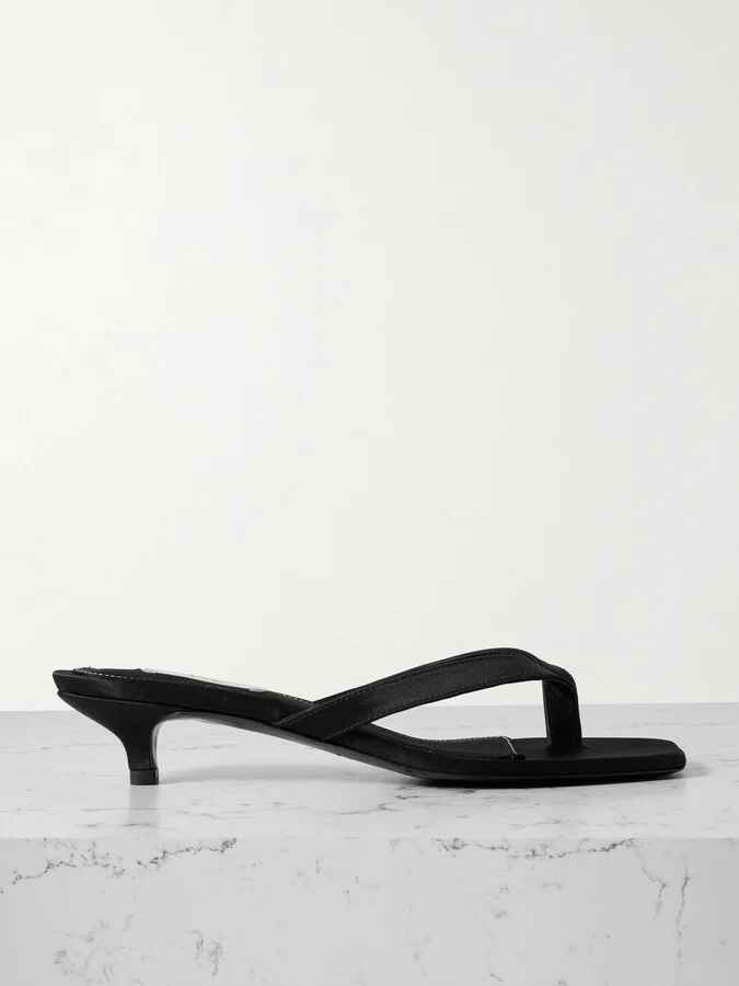 TOTEME - Satin Sandals - Black
