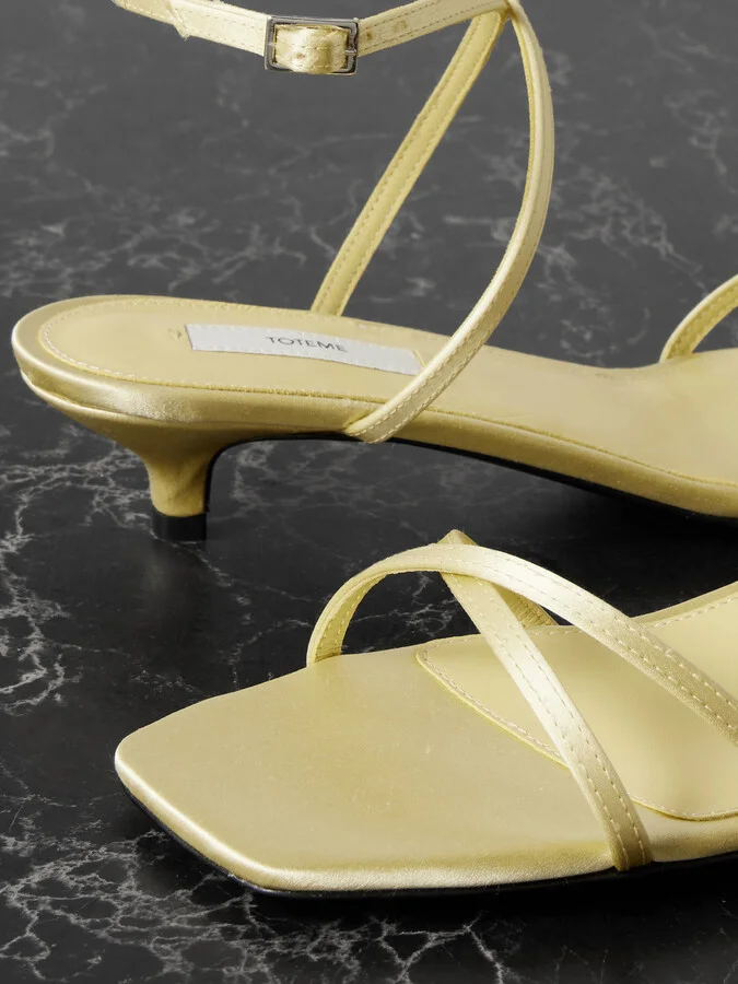 TOTEME - Satin Sandals - Yellow - Image 4