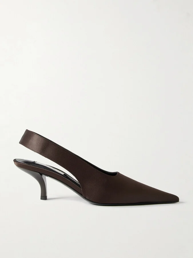 TOTEME - Satin Slingback Pumps - Brown