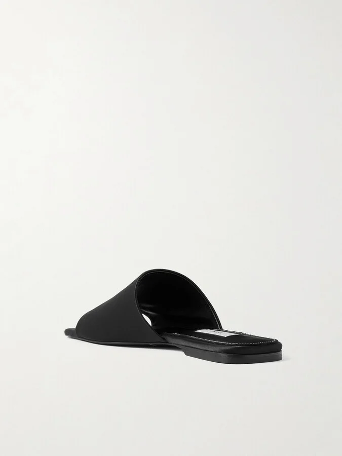 TOTEME - Satin-twill Slides - Black - Image 3