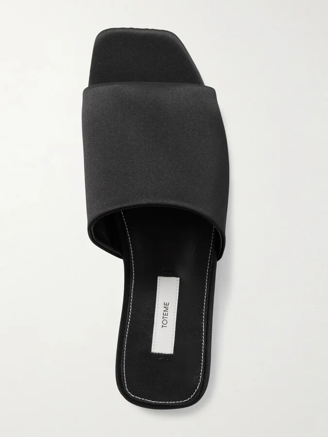 TOTEME - Satin-twill Slides - Black - Image 5