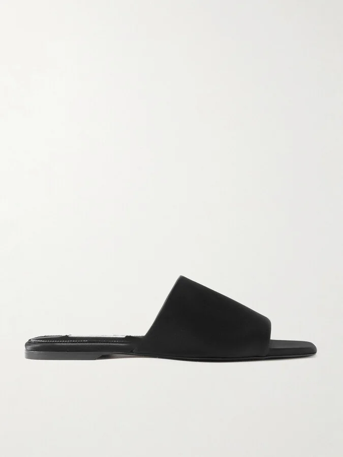 TOTEME - Satin-twill Slides - Black