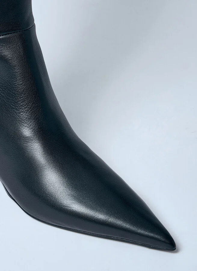 TOTEME Sharp Knee-high Leather Boots - Woman Boots Black Eu - 41 - Image 3