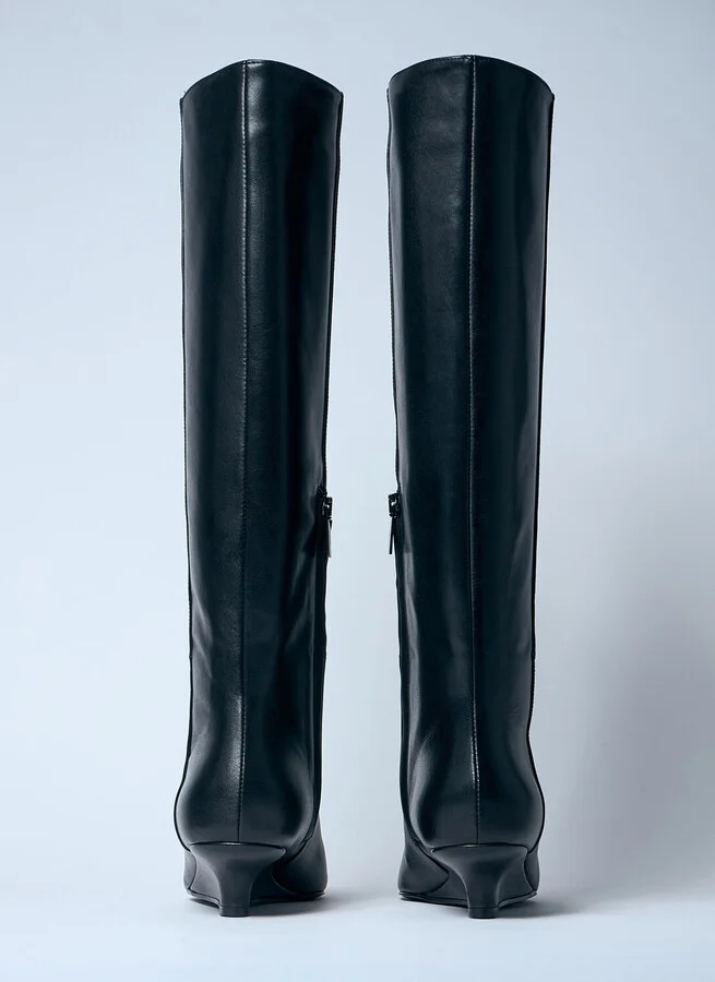 TOTEME Sharp Knee-high Leather Boots - Woman Boots Black Eu - 41 - Image 6